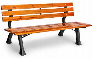 Zahradní lavička s opěradlem dřevěná kovová 150x57x70cm Linder Exclusiv