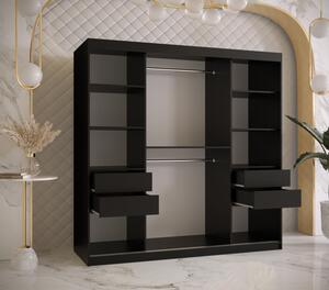 Šatní skříň s posuvnými dveřmi STACY 3 - šířka 180 cm, černá