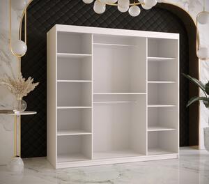 Šatní skříň s posuvnými dveřmi STACY 1 - šířka 180 cm, bílá / černá