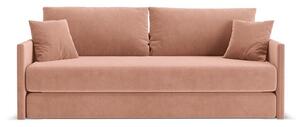 Růžová sametová rozkládací pohovka 209 cm Shannon – Cosmopolitan Design