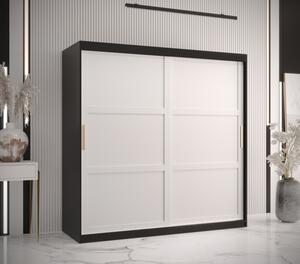 Šatní skříň RAISA 1 - šířka 180 cm, černá / bílá
