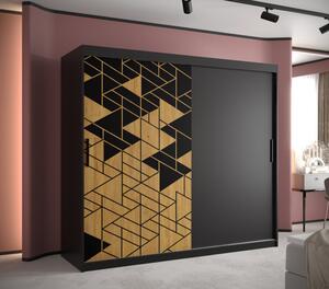 Prostorná skříň s posuvnými dveřmi SAVENA 1 - šířka 200 cm, černá