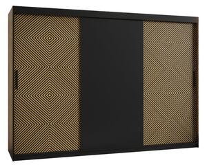 Šatní skříň SHEILA 1 - šířka 250 cm, černá