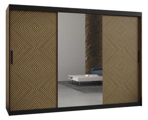 Šatní skříň SHEILA 3 - šířka 250 cm, černá