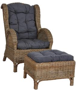 Ratanové křeslo Linder Exclusiv CONSUL RATTAN Šedé