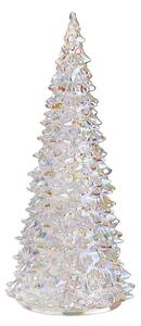 CRYSTAL LED Jedle skleněná 22 cm - stříbrná
