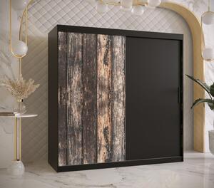 Prostorná šatní skříň MAILIN 1 - šířka 180 cm, černá
