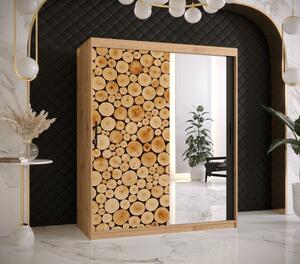 Šatní skříň s posuvnými dveřmi SUZAN 3 - šířka 150 cm, dub artisan