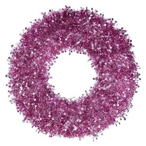 PINK TINSEL Věnec třpytivý 60 cm - růžová
