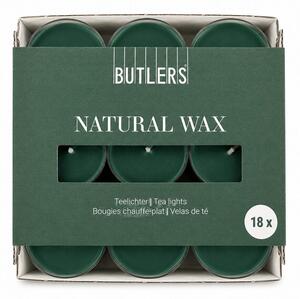 NATURAL WAX Čajové svíčky 18 ks - tm. zelená