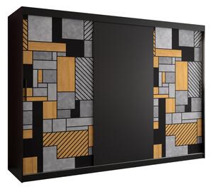 Šatní skříň SAGA 1 - šířka 250 cm, černá