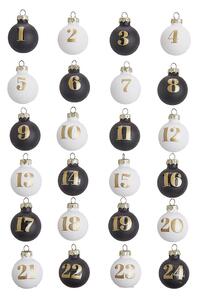 ADVENT Sada mini ozdob 24 ks 3 cm - bílá/černá