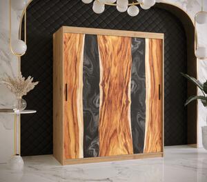 Šatní skříň s posuvnými dveřmi STACY 2 - šířka 150 cm, dub artisan