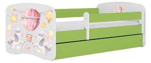 Kocot kids Dětská postel Babydreams balón zelená, varianta 70x140, bez šuplíků, bez matrace