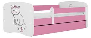 Kocot kids Dětská postel Babydreams kočka růžová, varianta 70x140, bez šuplíků, bez matrace