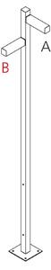 Artemide venkovní sloupkové svítidlo Walking Pole 2500, 2x90° hlavice