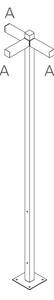 Artemide venkovní svítidlo Walking Pole 2500, 3x180° hlavic, 250 cm