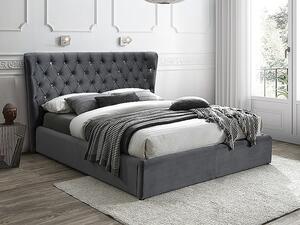 Čalouněná manželská postel MARLENA - 160x200 cm, šedá