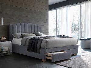 Čalouněná manželská postel PETRINA - 160x200 cm, šedá