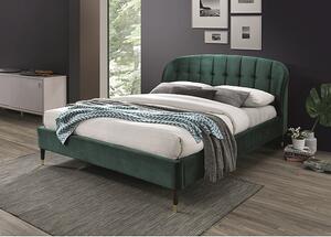 Čalouněná manželská postel SEVERINA - 160x200 cm, zelená
