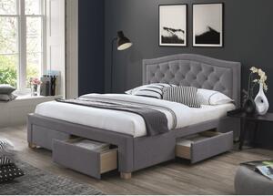 Čalouněná manželská postel OKSANA - 160x200 cm, šedá 2
