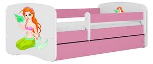 Kocot kids Dětská postel Babydreams mořská panna růžová, varianta 70x140, bez šuplíků, bez matrace