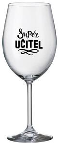 SUPER UČITEL - čirá sklenička na víno 350 ml