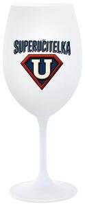 SUPERUČITELKA (ZNAK) - bílá sklenička na víno 350 ml