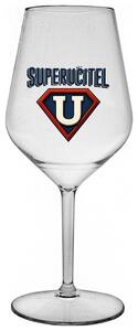 SUPERUČITEL (ZNAK) - čirá nerozbitná sklenička na víno 470 ml