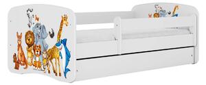Kocot kids Dětská postel Babydreams zvířátka bílá, varianta 70x140, bez šuplíků, bez matrace