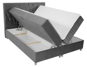 Hotelová manželská postel 160x200 RUSK - hnědá + topper ZDARMA