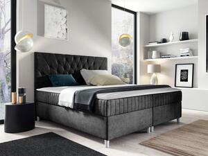 Hotelová manželská postel 180x200 RUSK - černá + topper ZDARMA