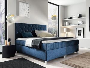 Hotelová manželská postel 160x200 RUSK - modrá + topper ZDARMA