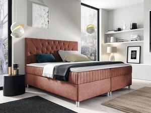 Hotelová manželská postel 160x200 RUSK - růžová + topper ZDARMA