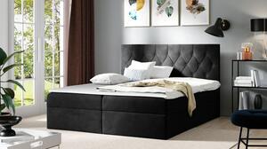 Americká dvojlůžková postel 180x200 SENCE 1 - černá + topper ZDARMA