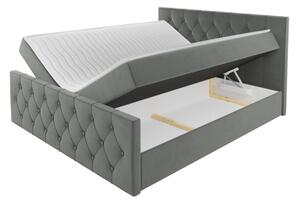Boxspringová dvojlůžková postel 160x200 SENCE 2 - žlutá + topper ZDARMA