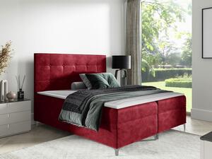 Hotelová dvoulůžková postel 160x200 SAUL - červená + topper ZDARMA