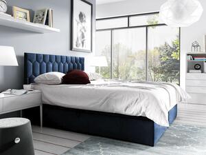 Kontinentální dvoulůžková postel 180x200 TOMASA 6 - modrá + topper ZDARMA