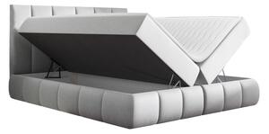Boxspringová dvojlůžková postel 200x200 VERDA - šedá + topper ZDARMA