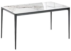 Jídelní stůl JOLLEIN Bílý mramor 140 cm 80 cm Sklo