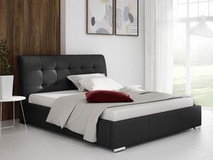Čalouněná manželská postel 160x200 XEVERA - černá ekokůže