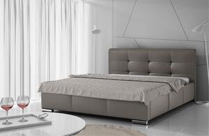 Čalouněná manželská postel 140x200 YADRA - šedá ekokůže