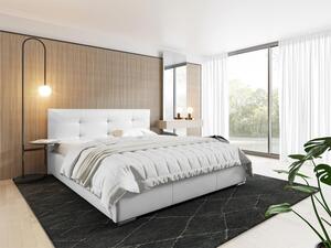 Čalouněná manželská postel 180x200 YADRA - bílá ekokůže