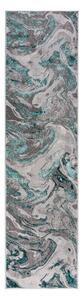 Šedo-modrý běhoun Flair Rugs Marbled, 60 x 230 cm