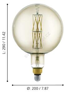 Eglo LED Stmívatelná žárovka VINTAGE E27/8W/230V 3000K - Eglo 11845 EG11845