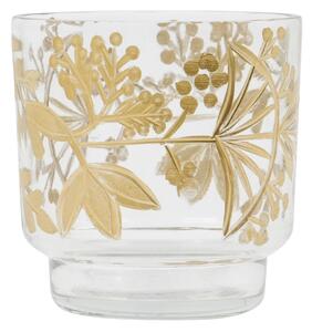Skleněný svícen Find Clear Gold Ø 7 cm