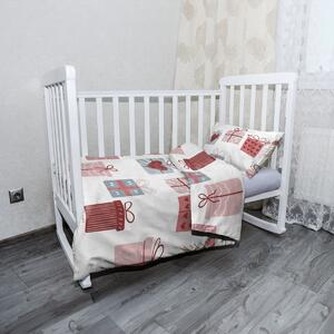 Sablio Dětské povlečení do postýlky Růžové dárečky - 120x90 / 40x60