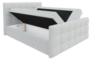Americká manželská postel 180x200 TORNIO - černá ekokůže + topper ZDARMA