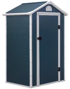 Outsunny Plastová Kůlna 1,9m² 134x104x204cm Skladovací Kůlna s Vstupními Dveřmi a Šikmou Střechou - Voděodolná Zahradní Kůlna pro Venkovní Oblast - Tm