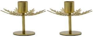 Kovový svícen Snowflake Antique Brass – set 2 ks